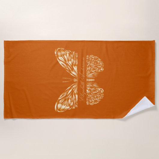 Goldschmetterlingsskripte Strandtuch (Vorderseite)