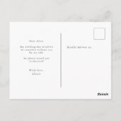 Goldschmied Großmutter Einladung Postkarte (Rückseite)