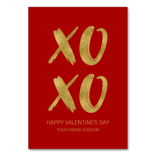 Goldschmied XOXO Klasse Valentine Karte (Vorderseite)