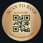 Goldschmiede mit minimalistischem uAwg qr Runder Aufkleber<br><div class="desc">Eleganter goldminimalistischer uAwg qr-Code Hochzeit Klassischer Rundaufkleber</div>