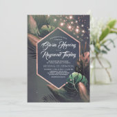 Goldschmiede von Tropical Seaside Rose Einladung (Stehend Vorderseite)