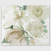 Goldschmiedecreme-Aquarellfarben-Rose Vokal-Erneue Geschenkpapier (Flach)