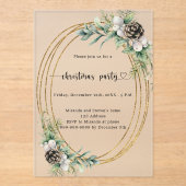 Goldschmiedegrün mattiertes Party Acryleinladungen (Vorderseite)