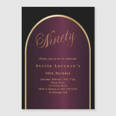 Goldschmiedeluxus 90. Geburtstag Magneteinladung (Vorderseite)