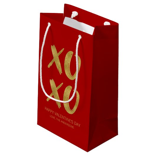Goldschmiedetts XOXO Valentine Geschenktasche Kleine Geschenktüte (Rückseite Schrägansicht)