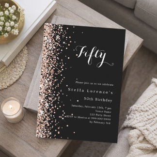 Goldschmuck-Geburtstag der Black Rose Einladung