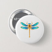 Goldschmuck-Libelleninsekt-Vip-Fundus-Vektorbild Button (Vorne & Hinten)