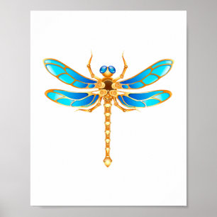 Goldschmuck-Libelleninsekt-Vip-Fundus-Vektorbild Poster