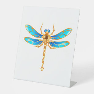 Goldschmuck-Libelleninsekt-Vip-Fundus-Vektorbild Sockelschild