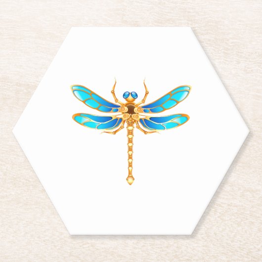 Goldschmuck-Libelleninsekt-Vip-Fundus-Vektorbild Untersetzer (Vorderseite)