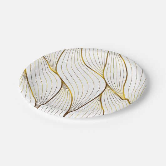 Goldschmuckblatt Pappteller (Schrägansicht)