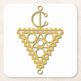 Goldschmucksymbol Rechteckiger Pappuntersetzer