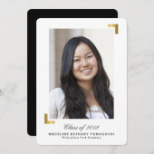 Goldschnappschuss-Abschluss-Mitteilungs-Foto-Karte Einladung (Vorne/Hinten)