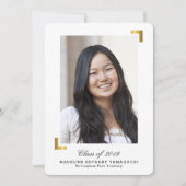 Goldschnappschuss-Abschluss-Mitteilungs-Foto-Karte Einladung (Vorderseite)