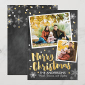 Goldschnee Feiertagskarte (Vorne/Hinten)