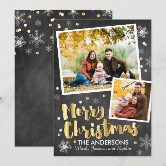 Goldschnee Feiertagskarte (Vorne/Hinten)