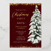 Goldschneebaum Weihnachtsgebäck Party Einladung (Vorderseite)