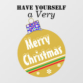 Goldschneebedeckte rote Streifen Fensteraufkleber (Blatt)