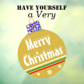 Goldschneebedeckte rote Streifen Fensteraufkleber (Blatt 3)