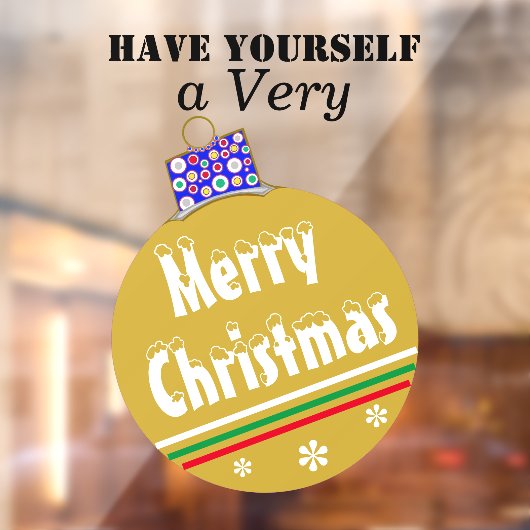 Goldschneebedeckte rote Streifen Fensteraufkleber (Blatt 2)