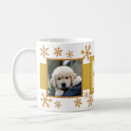 Goldschneeflocke 2 Foto Monogramm Weihnachten Kaffeetasse
