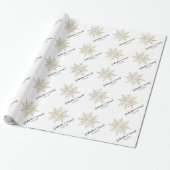 Goldschneeflocke auf weißer Winter-Hochzeit Geschenkpapier (Ungerollt)