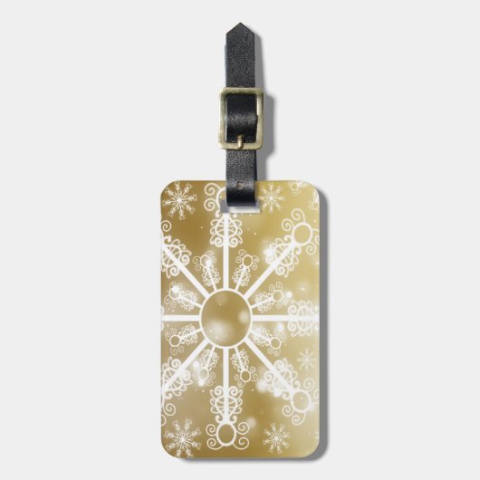 Goldschneeflocke Gepäckanhänger (Vorderseite vertikal)