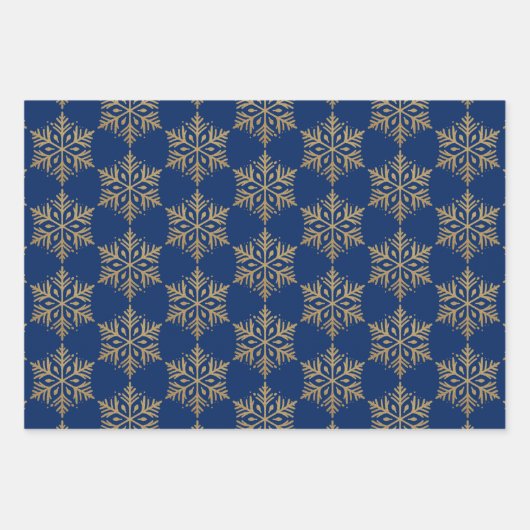 Goldschneeflocke - Glitzer-Effekt Geschenkpapier Set (Vorderseite)