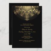 Goldschneeflocke Hochzeitsdinner Probe Einladung (Vorne/Hinten)