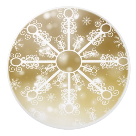 Goldschneeflocke Keramikknauf (Vorderseite)