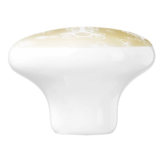 Goldschneeflocke Keramikknauf (Seitenansicht)