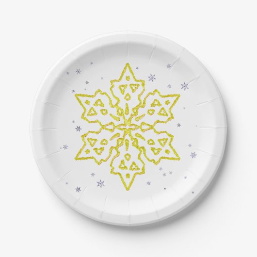 Goldschneeflocke Pappteller (Vorderseite)
