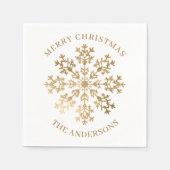 Goldschneeflocke Personalisierte Weihnachten Serviette (Vorderseite)