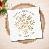 Goldschneeflocke Personalisierte Weihnachten Serviette