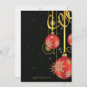 Goldschneeflocke-Verzierungs-Feiertags-Party Einladung (Rückseite)