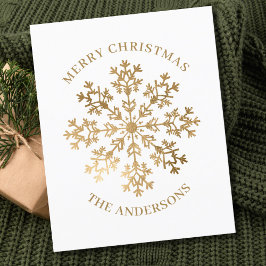 Goldschneeflocke Weihnachtskarte Flyer