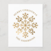 Goldschneeflocke Weihnachtskarte Flyer (Vorne)