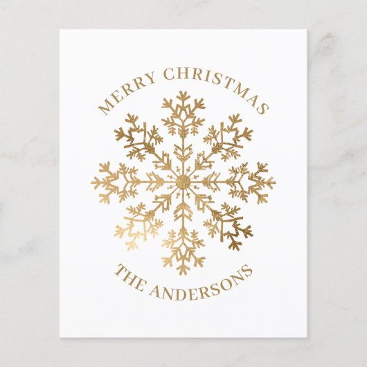 Goldschneeflocke Weihnachtskarte Flyer (Vorne)