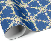 Goldschneeflocken auf blau geschenkpapier (Rolleneckpunkt)
