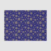 Goldschneeflocken auf blau seidenpapier (Vorderseite)