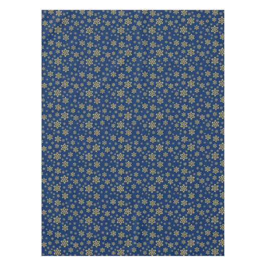 Goldschneeflocken auf Blau Tischdecke (Vorderseite)