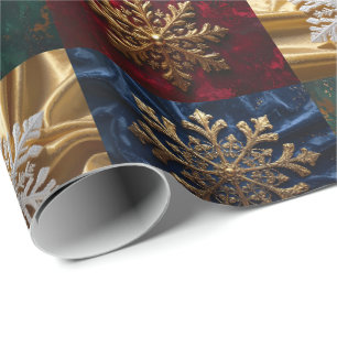 Goldschneeflocken auf dem Bild von Velvet Geschenkpapier