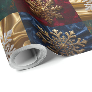 Goldschneeflocken auf dem Bild von Velvet Geschenkpapier