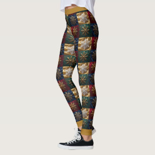 Goldschneeflocken auf dem Bild von Velvet Leggings