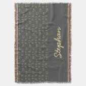 Goldschneeflocken auf grau decke (Vorderseite Vertikal)