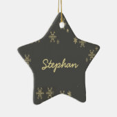 Goldschneeflocken auf grau keramik ornament (Rechts)