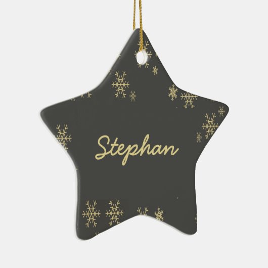 Goldschneeflocken auf grau keramik ornament (Rechts)