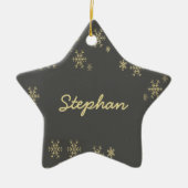 Goldschneeflocken auf grau keramik ornament (Vorne)