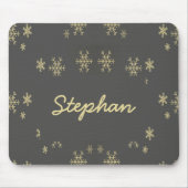 Goldschneeflocken auf grau mousepad (Vorne)