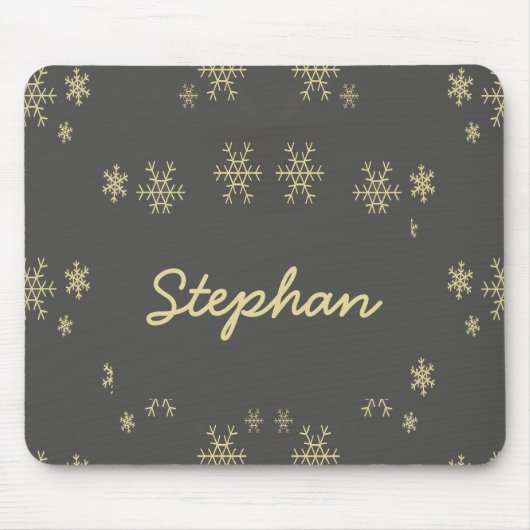 Goldschneeflocken auf grau mousepad (Vorne)